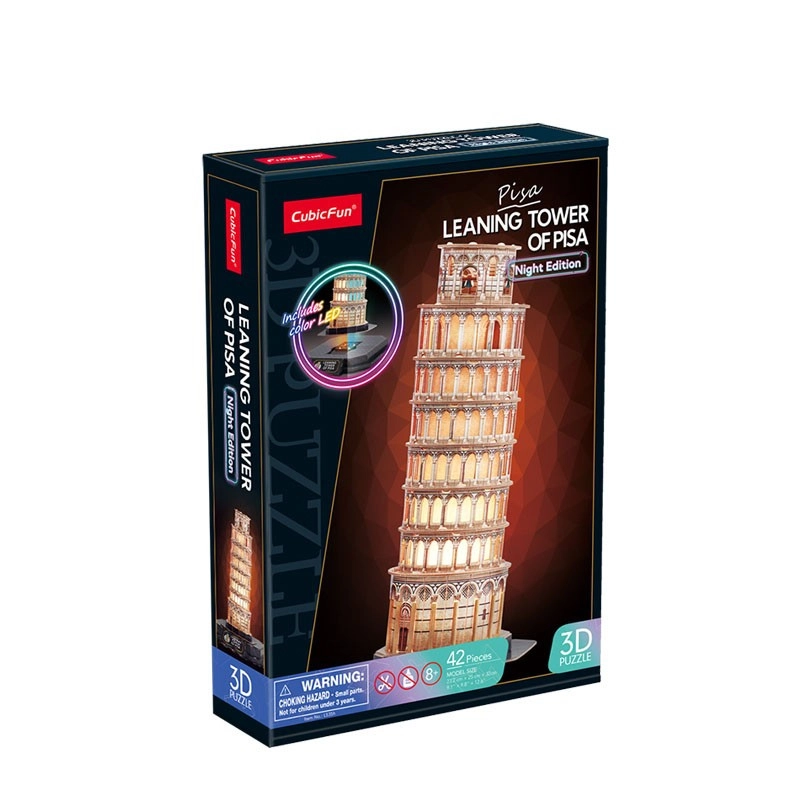 Levně Puzzle 3D LED Noční Edice: Šikmá Věž v Pise