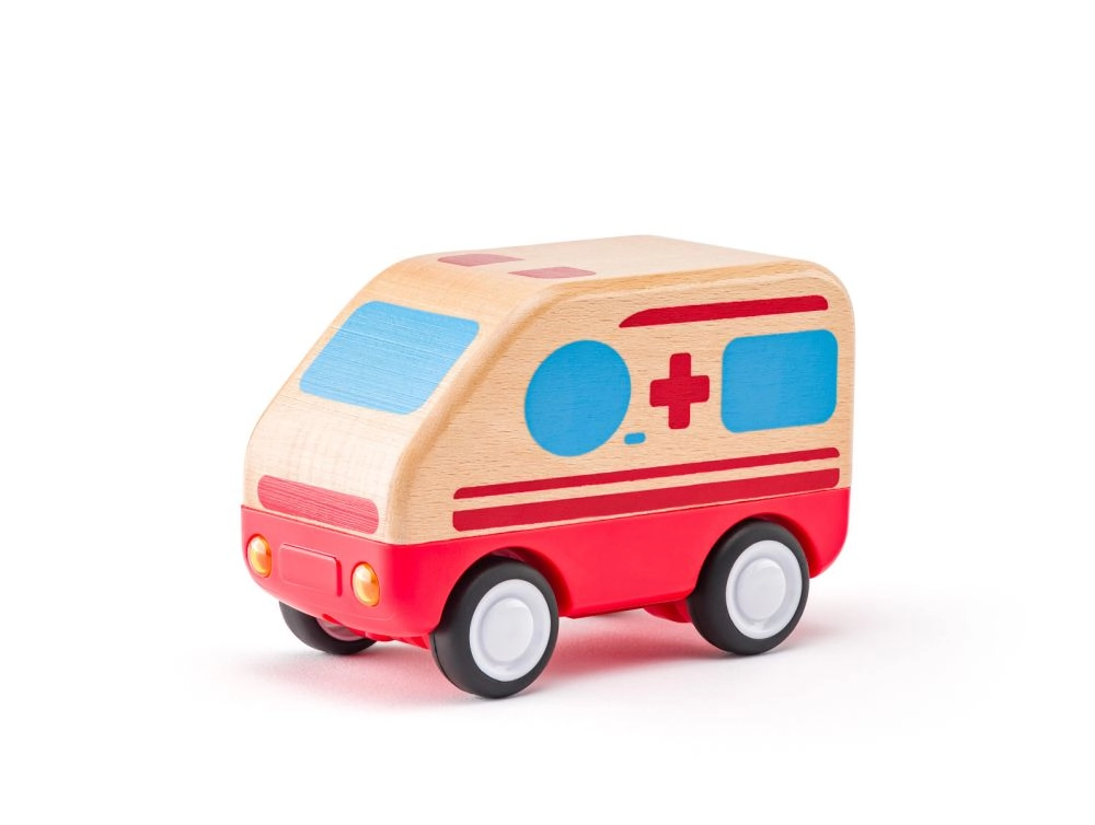 Levně Woody Auto sanitka so zvukmi a svetlom zotrvačník