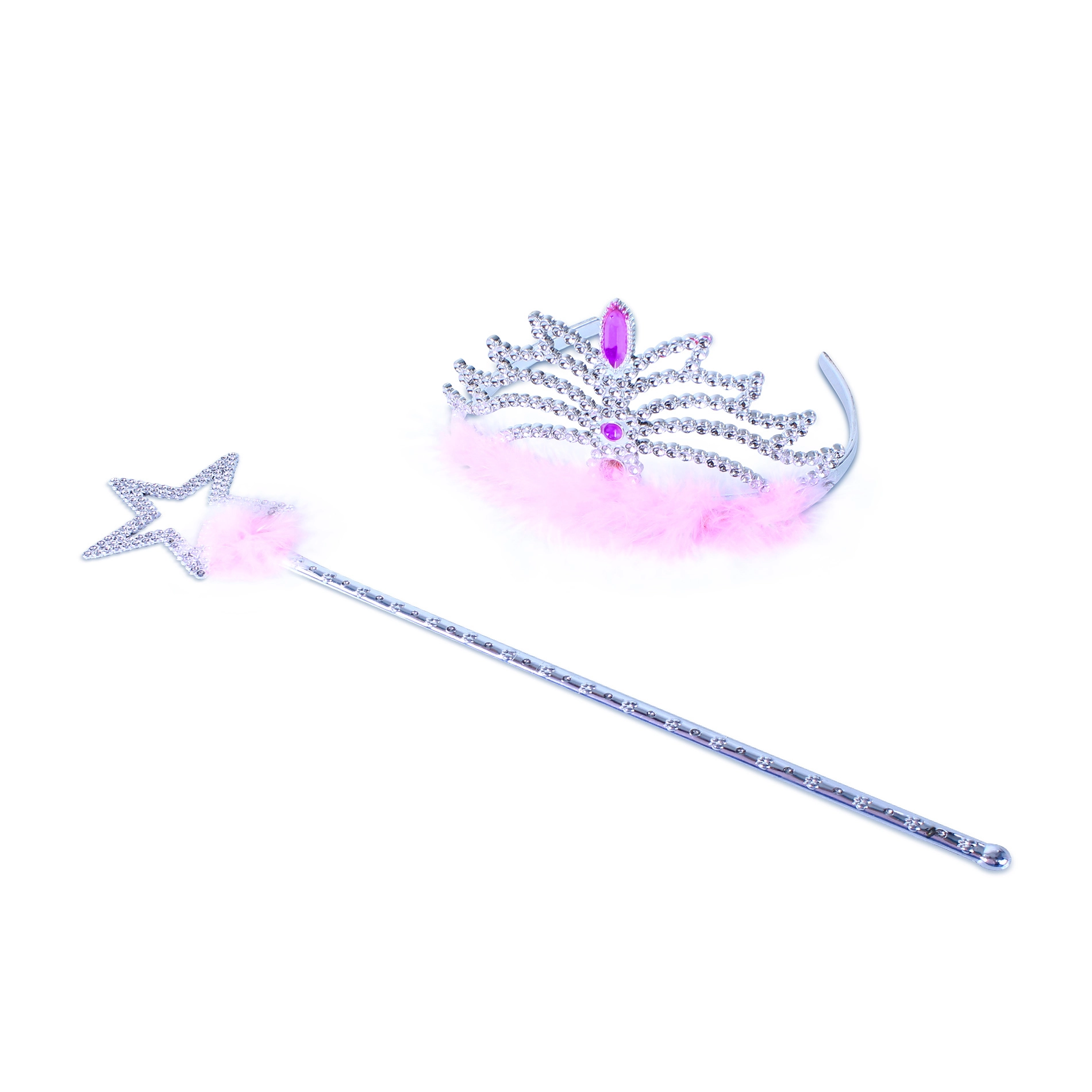 Levně Korunka princezna s hůlkou růžová