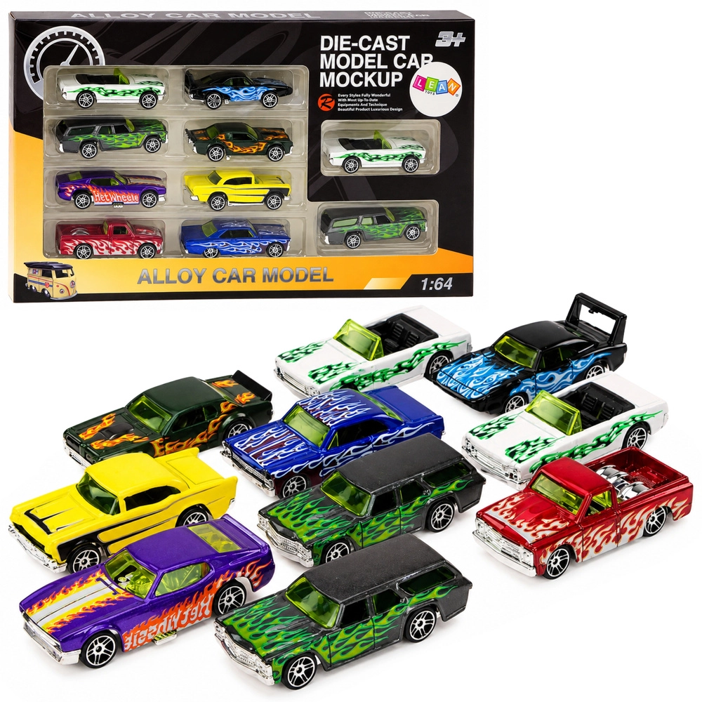 Sada RC autíček 1:64 Metal 10 kusů