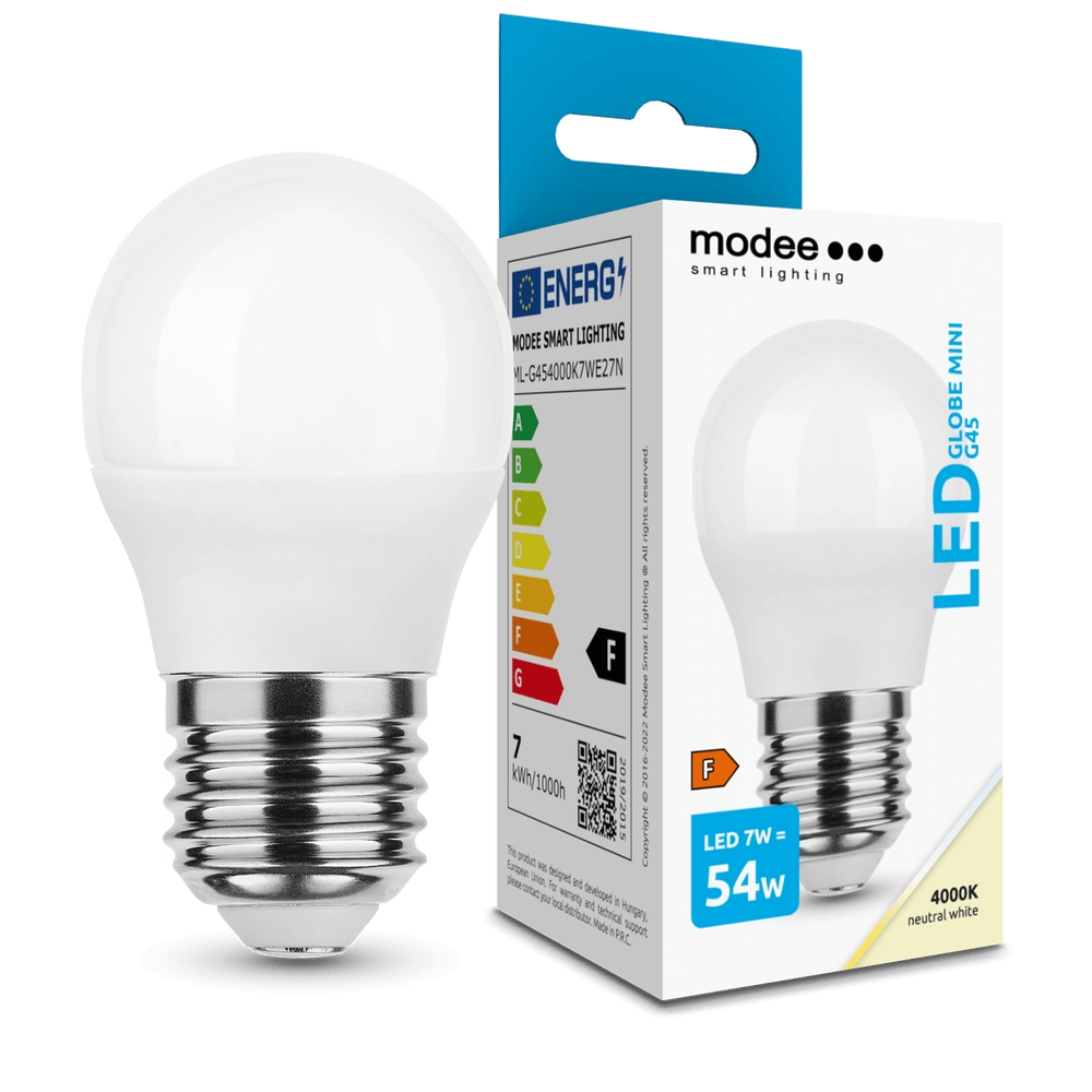 Modee E27 7W mini globe LED studená 4000K
