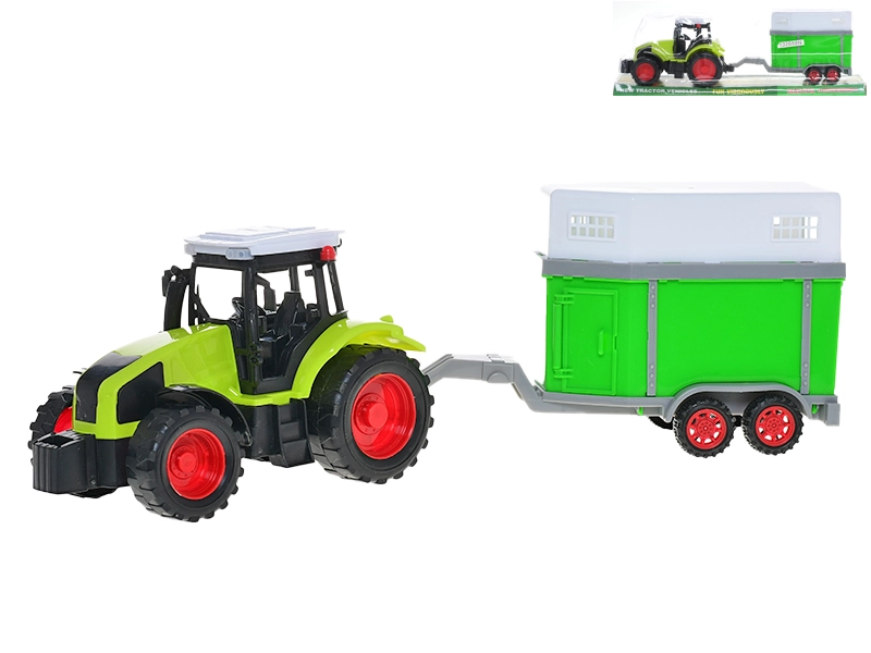 Traktor s přívěsem pro koně se setrvačníkem, 36 cm