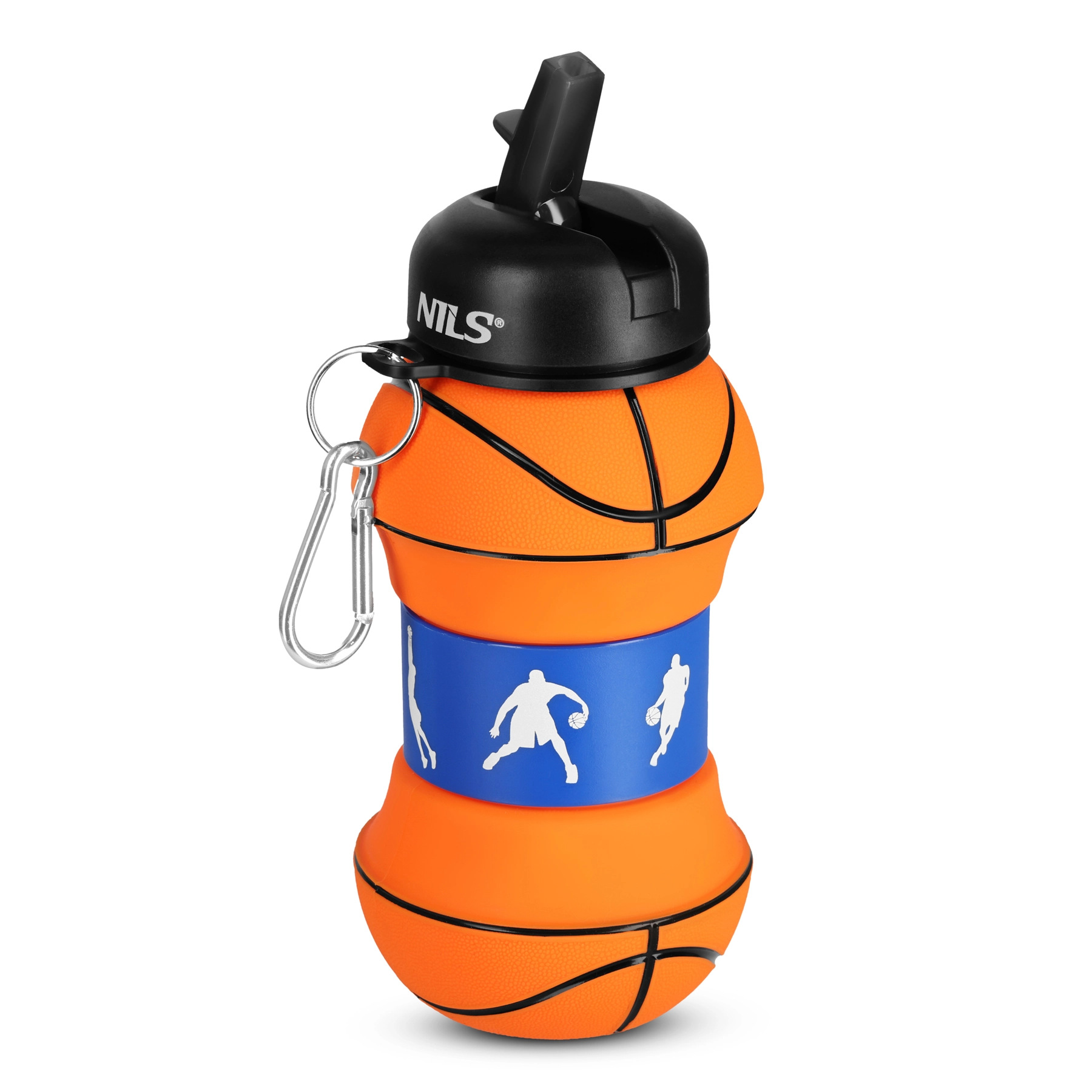 NILS Camp skládací silikonová láhev basketbal 550 ml