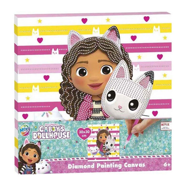Diamantová mozaika Gabby’s Dollhouse – koci domek 30 × 30 cm