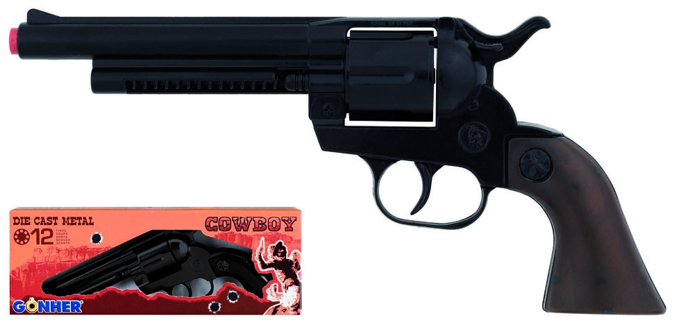 Alltoys Gonher Kovbojský revolver kovový černý 12 ran