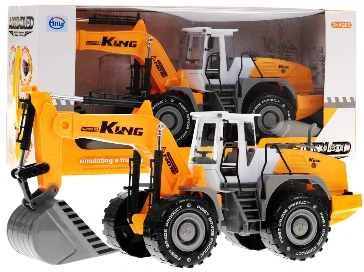 Dětský bagr 3+ s pohyblivou lžící a otevírací kapotou