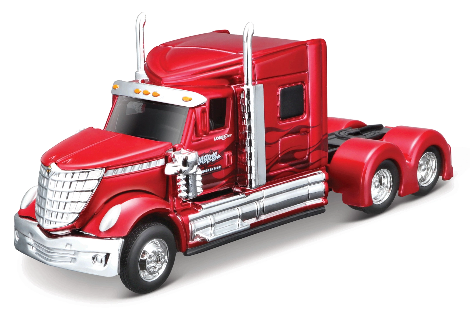 Levně Maisto Design Custom Rigs International Lone Star metal červená 1:64