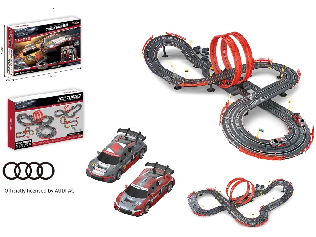 Autodráha s licencí AUDI 790 cm s USB napájením