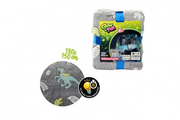 Teddies Deka Dinosaurus svítící ve tmě plyš šedivá