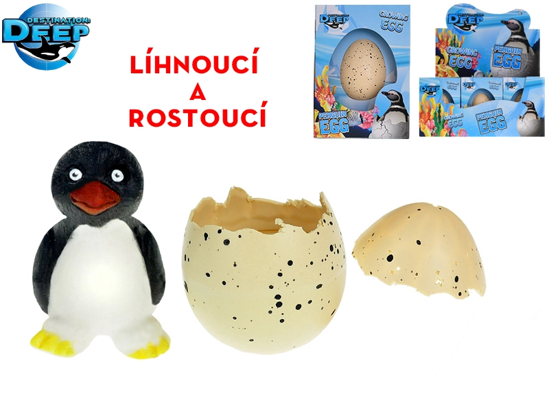 Líhnoucí se tučňák ve vajíčku – růst ve vodě, 6 cm