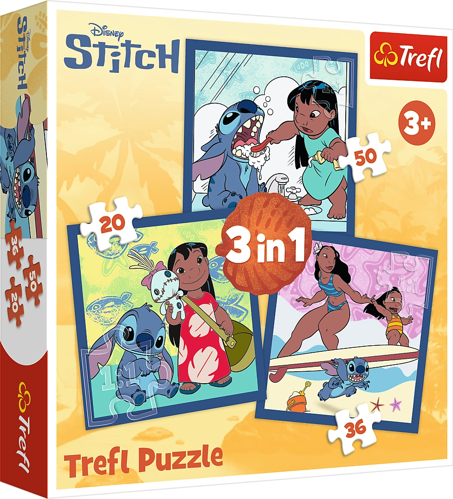 Puzzle 3v1 Lilo & Stitch - Čas se Stitchem