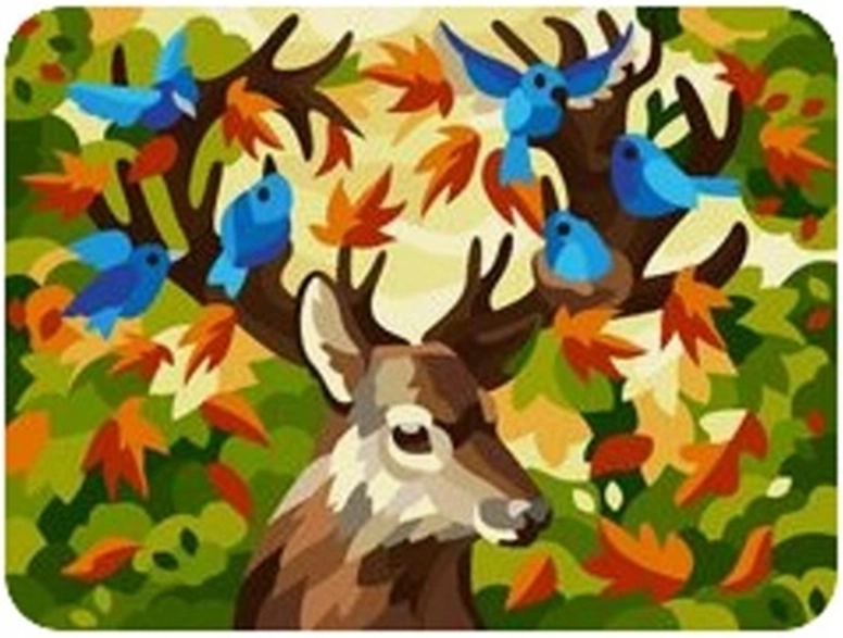Norimpex Malování podle čísel Jelen s ptáčky 40 × 50 cm