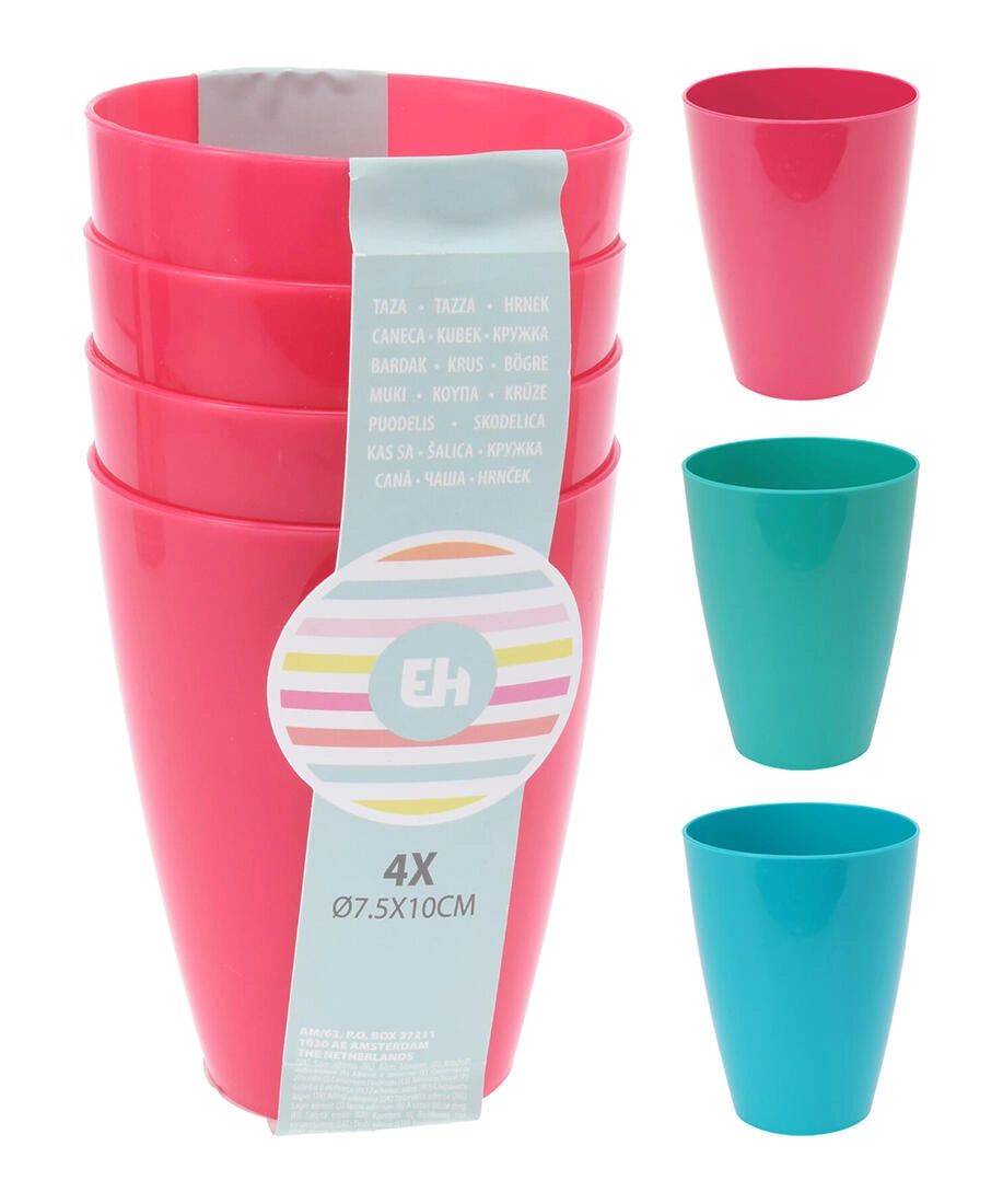 Plastový kelímek mix barev 4 ks