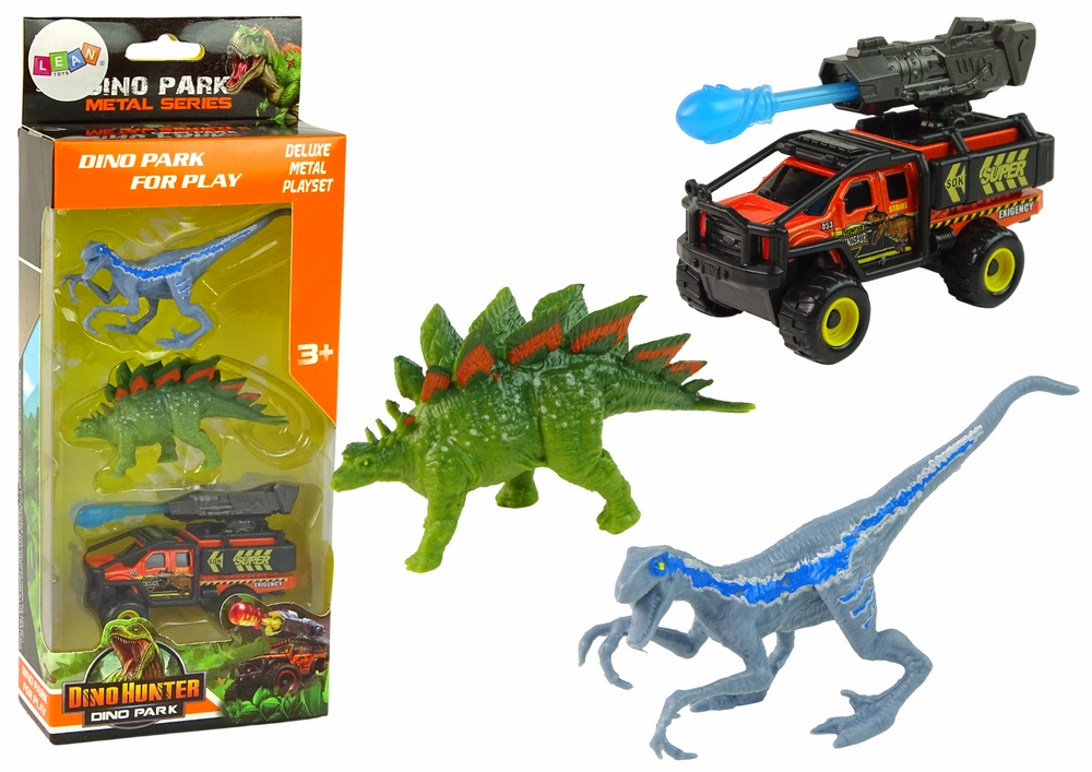 Dinosauři Figurky Auto Raketa Set Modrá