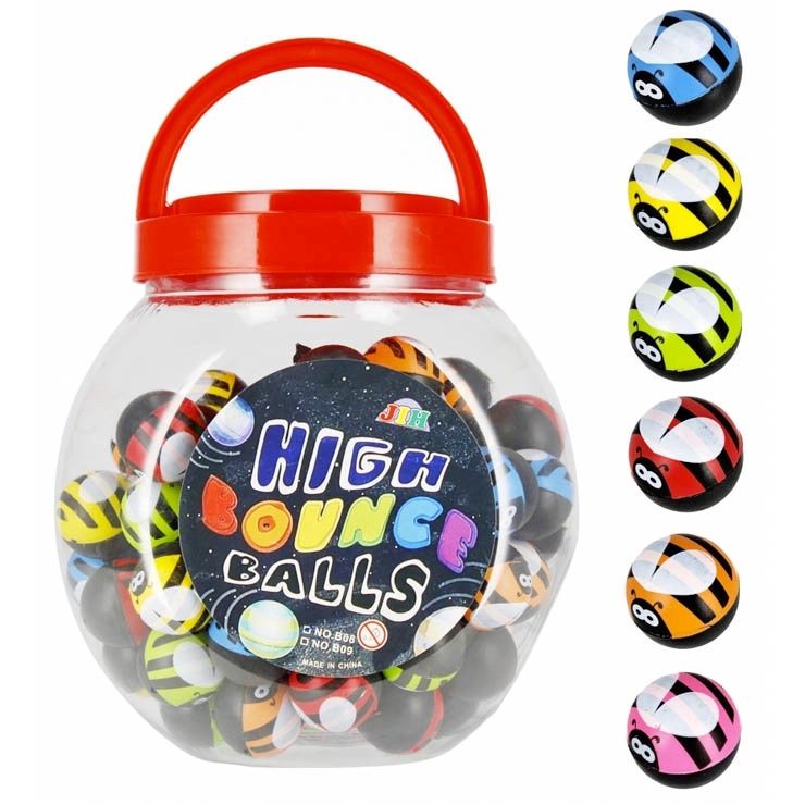 Skákací míček Lienka 3 cm v dóze – barevný mix