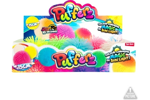 Míček měnící barvu 12 cm, střapatý gumový