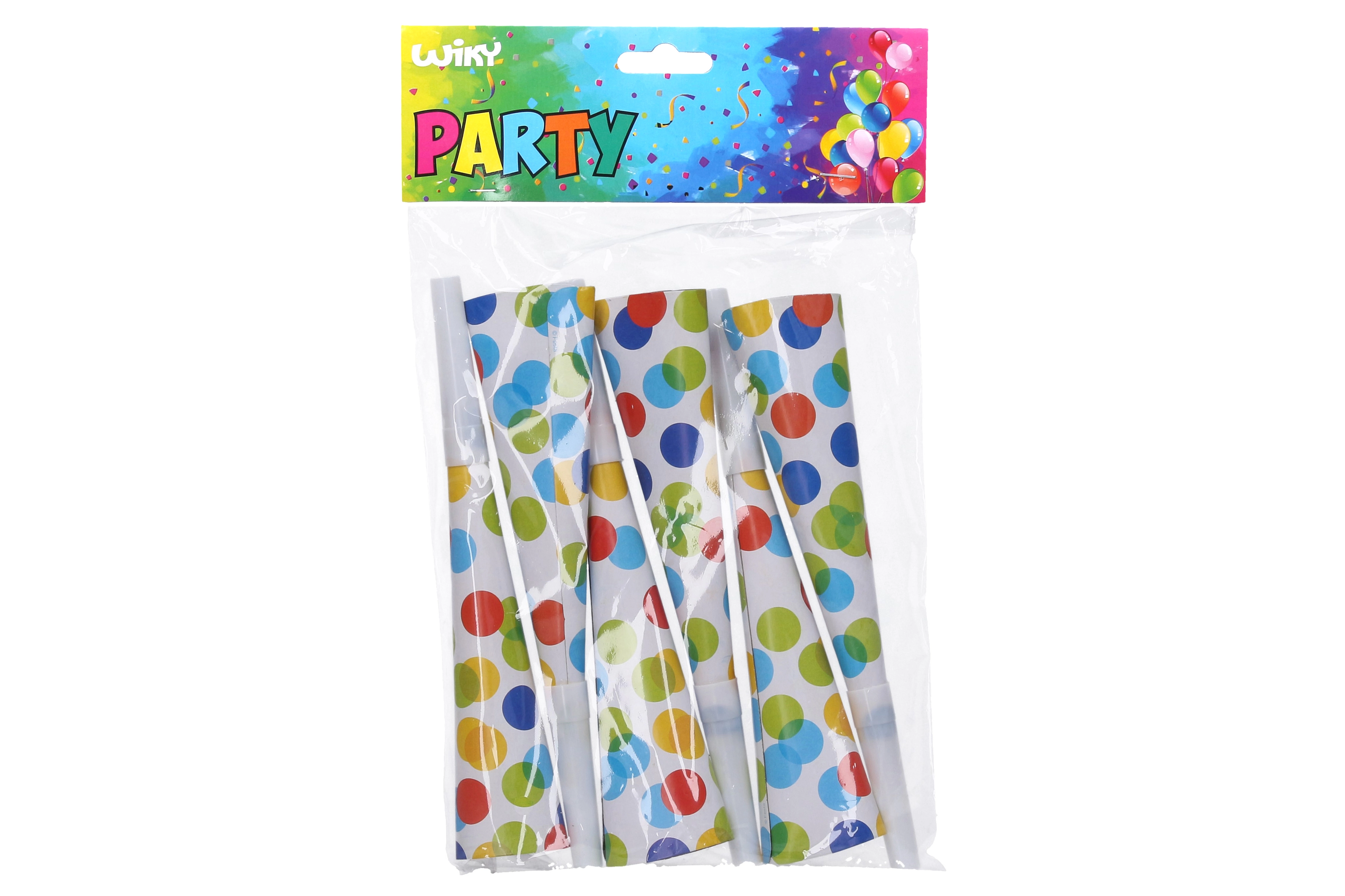 Levně wiky Párty trumpekty TEČKY 20 cm, 6 ks