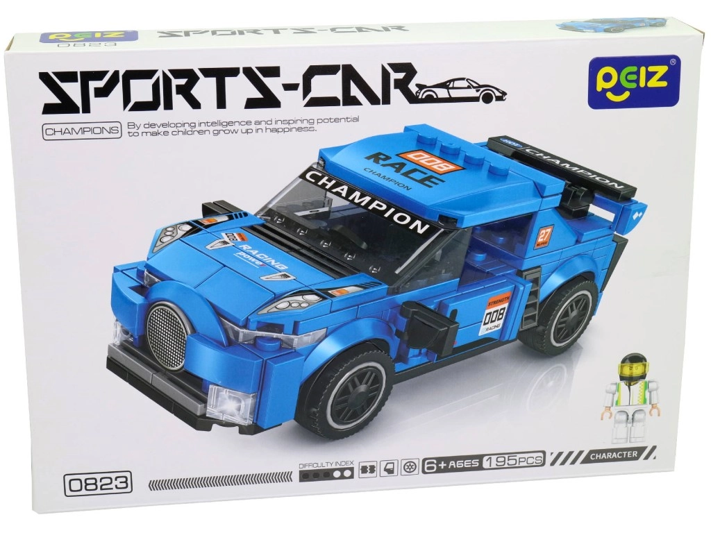 Malý mechanik závodní auto – stavebnice 195 kostek