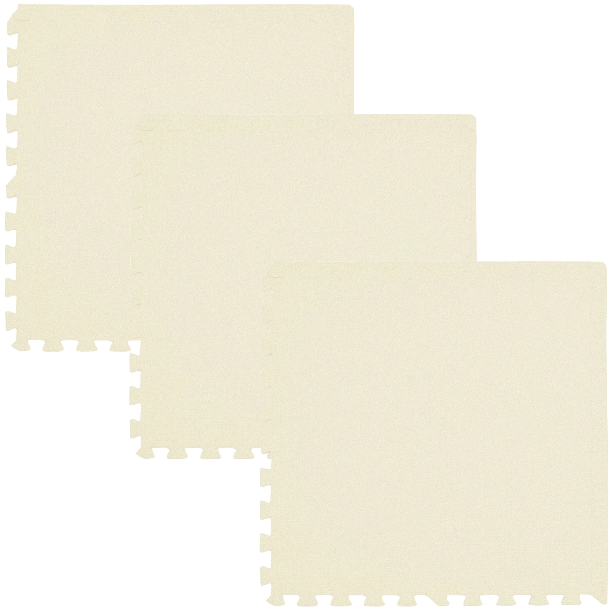 Měkká pěnová podložka HUMBI 180 × 60 cm, voděodolné velké puzzle, krémová, 3 ks