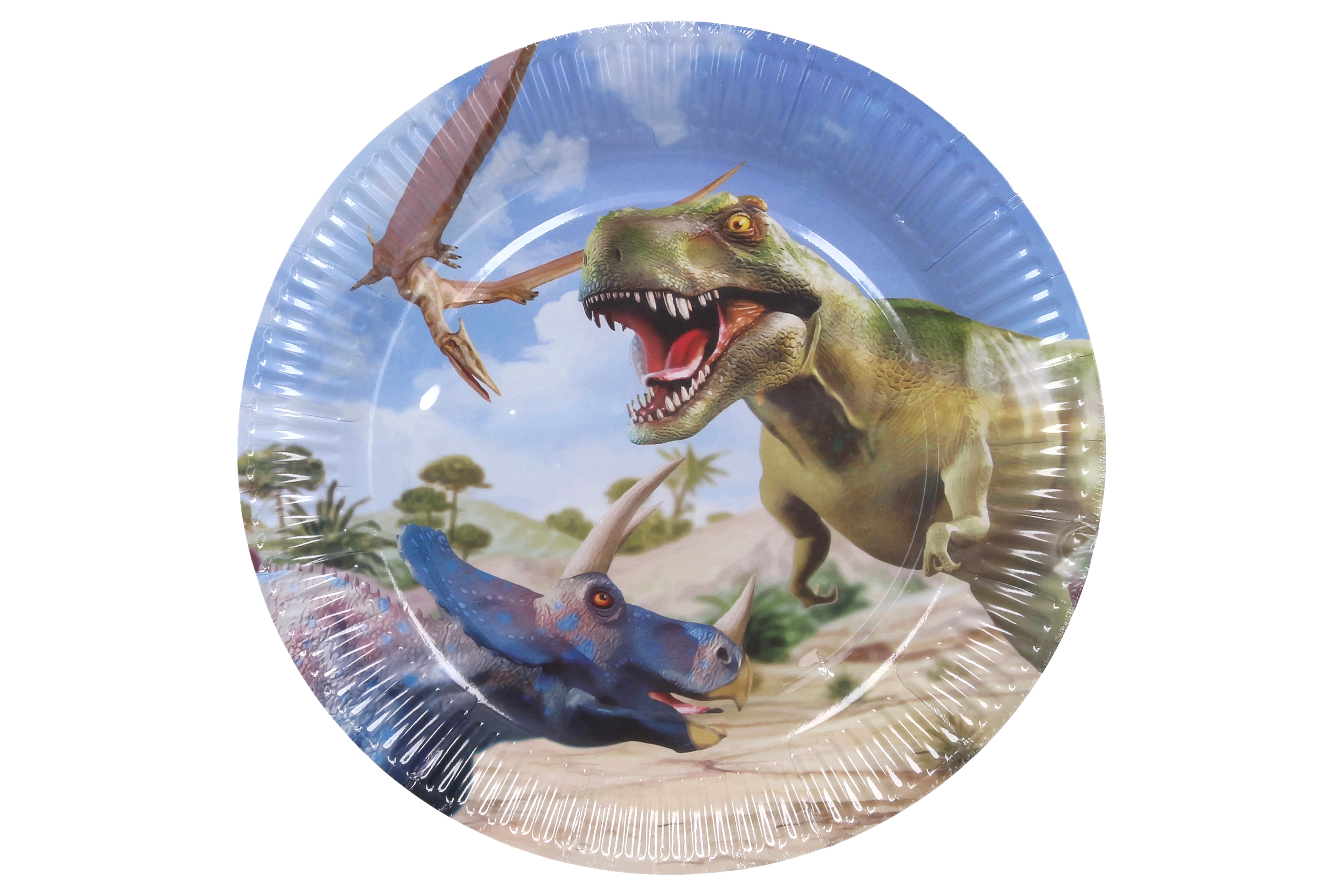 Levně Wiky Párty tácky 23 cm Dinosauři