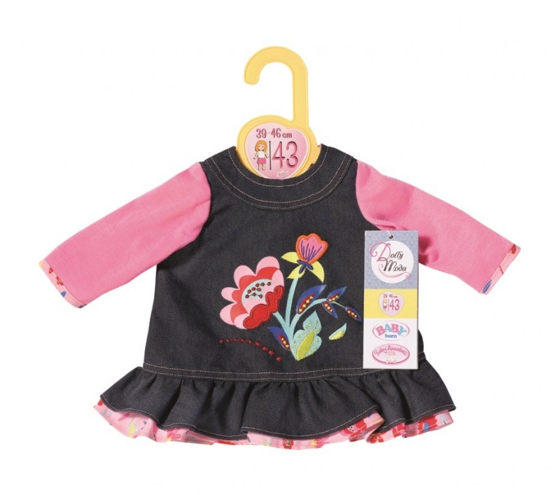 Dolly Moda Džínové šatičky, 43 cm