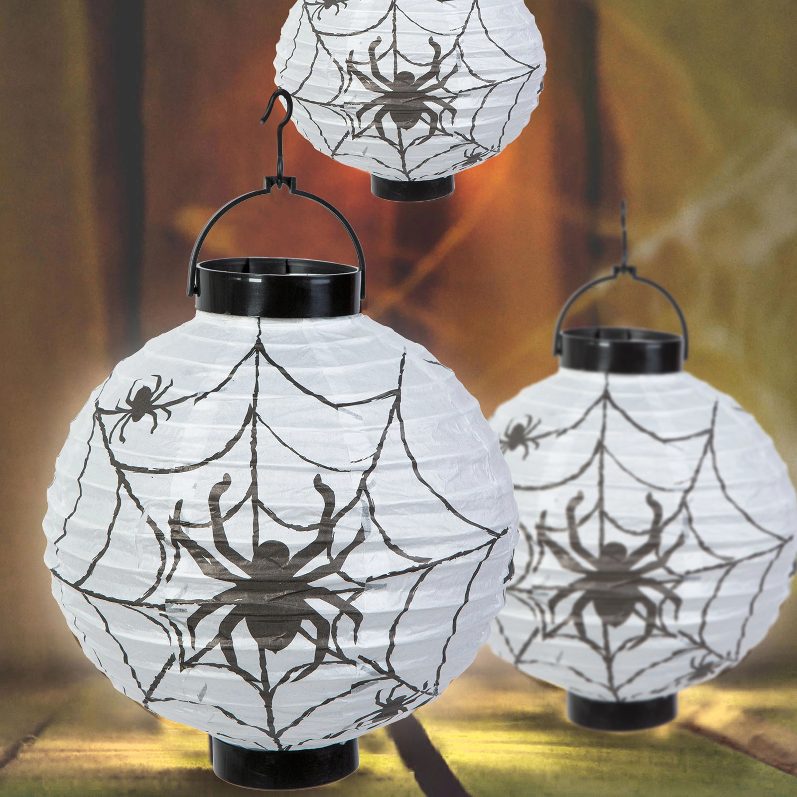 LED lampion pavučina, 20 cm