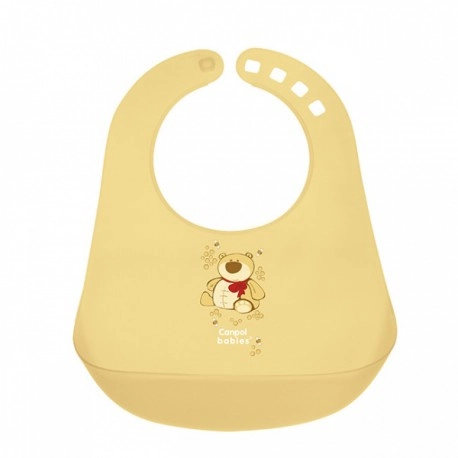 Plastový bryndák s kapsou CANPOL babies Happy Animals