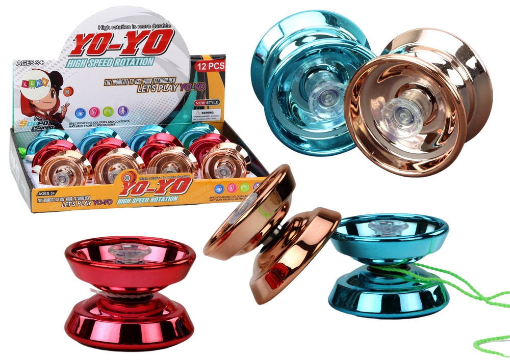 Lean Toys Yoyo Aluminium Classic Yoyo Blue Gold Red