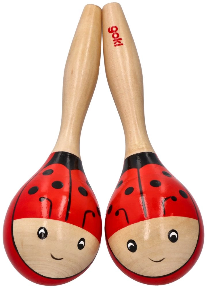 Dřevěné maracas Berušky 2 ks Goki