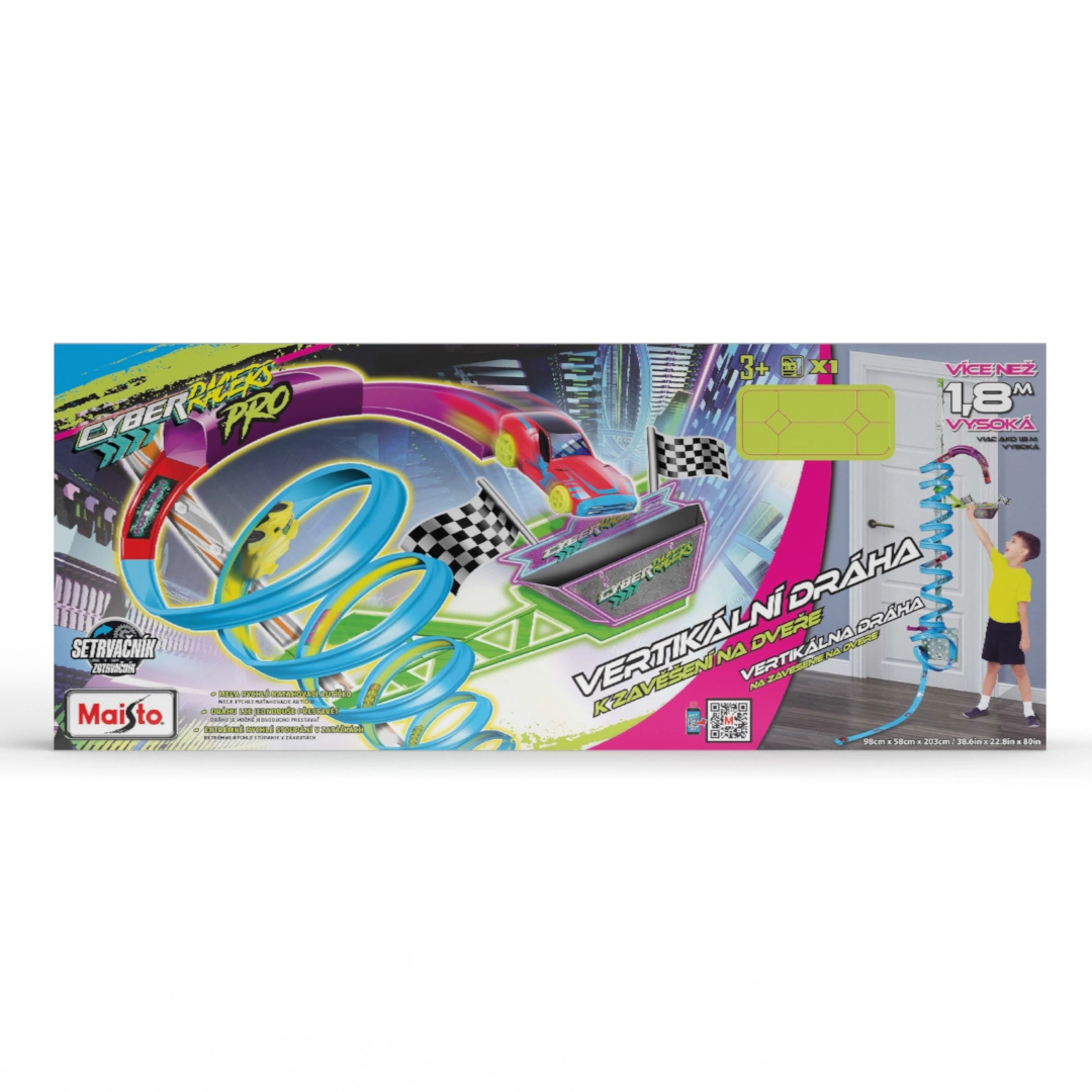 Levně Maisto Cyber Racers Play set Vertikálna dráha na dvere s autíčkom výška cca 2m