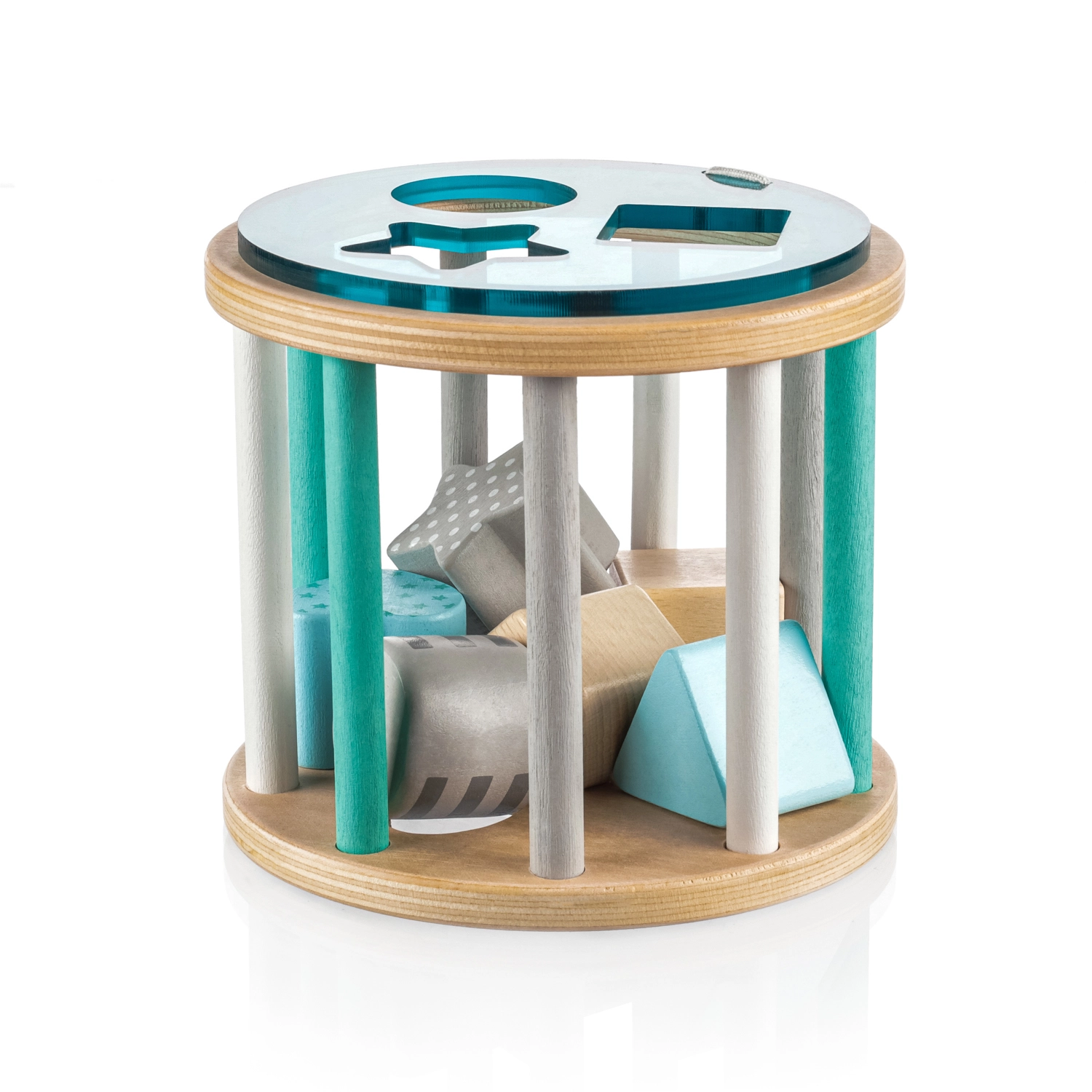 Zopa Wooden Jigsaw aktivity vkládačka ze dřeva 18 m+ Blue 1 ks