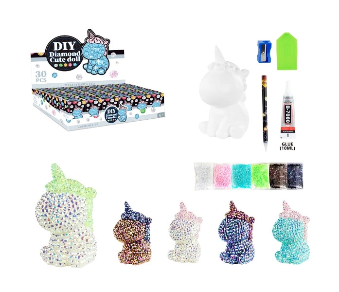 Kreativní jednorožec s kamínky k ozdobení