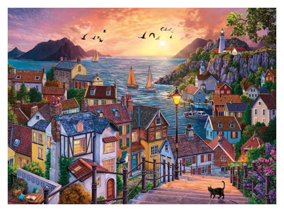 ANATOLIAN Puzzle Pobřežní město při západu slunce 1000 dílků