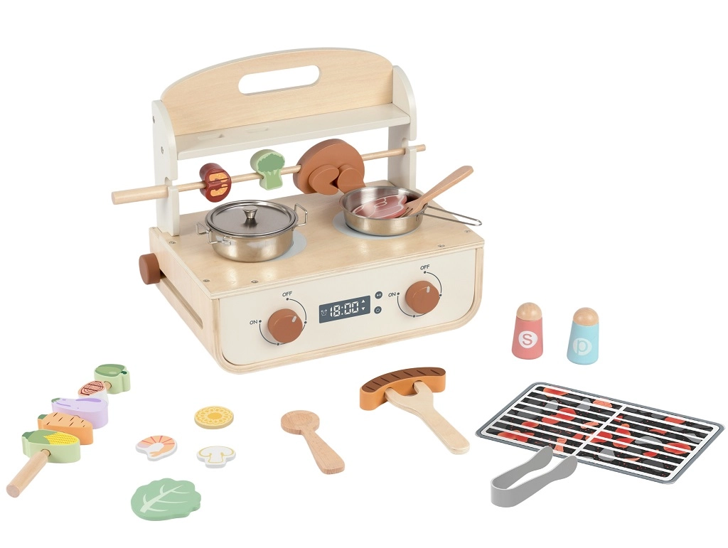 2Kids Toys dřevěný gril s příslušenstvím