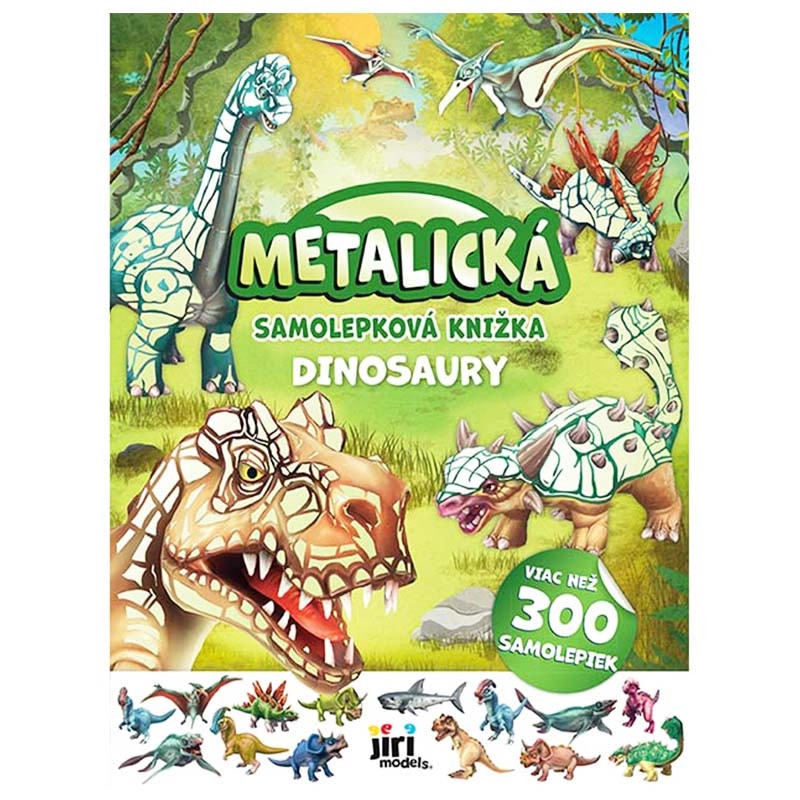 Metalická samolepková knížka dinosauři
