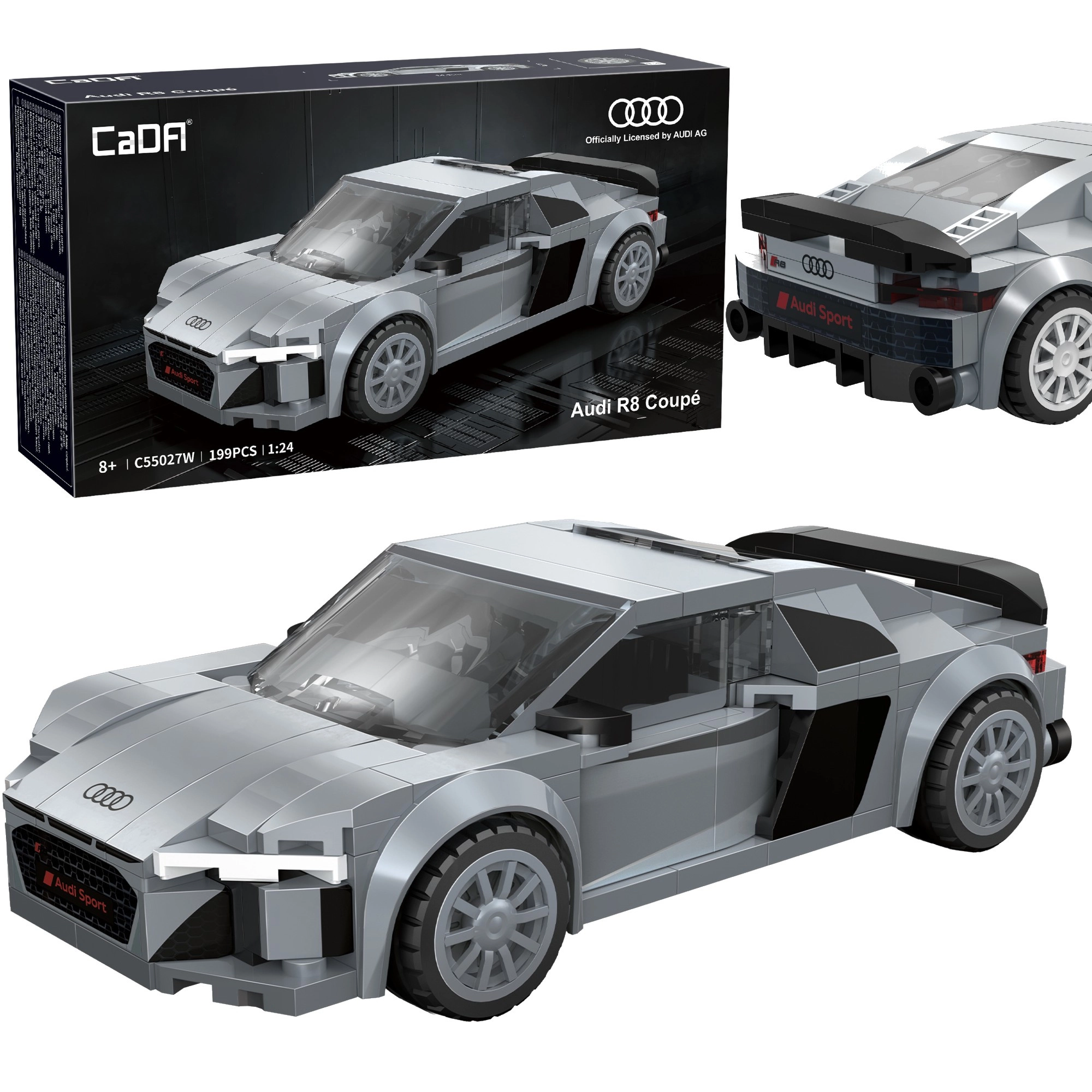 Stavebnice CaDA sportovní auto AUDI R8 Coupé 1:24, 199 dílků