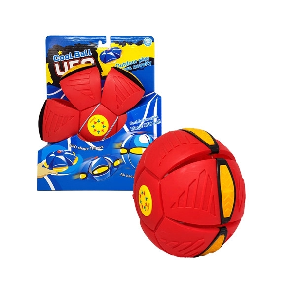 svítící frisbee míč 2v1, průměr 22 cm, červený