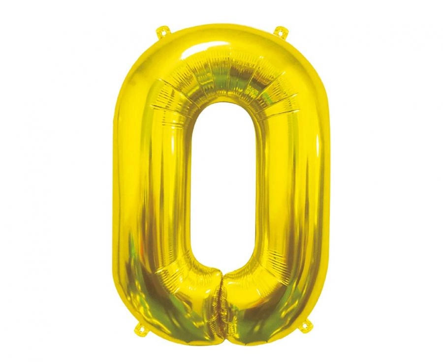 Fóliový balón číslice 0 zlatý 85 cm GoDan