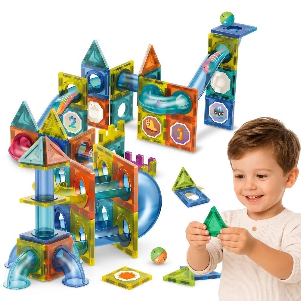 Woopie magnetické stavebnice 3D – kuličková dráha, 42 dílů
