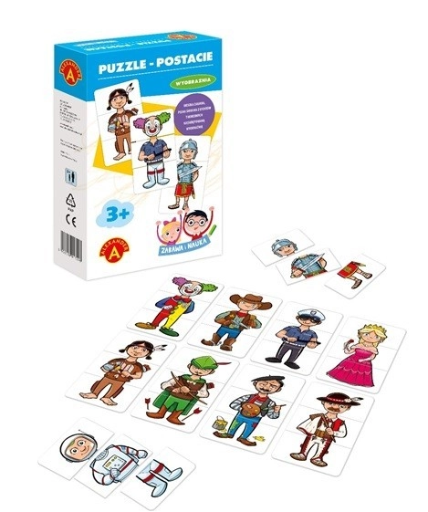 Puzzle postavy, zábava a učení