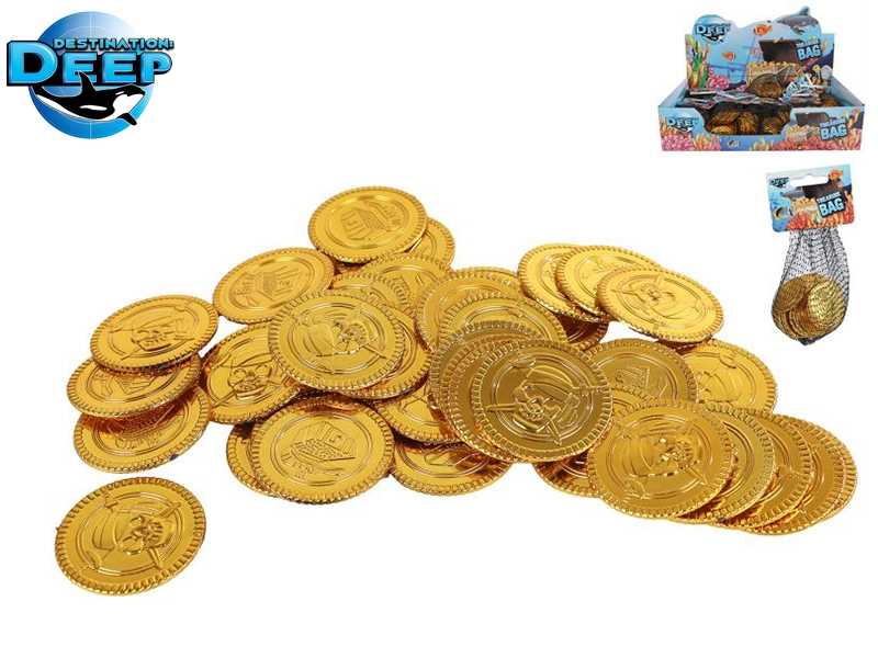 Zlaté plastové mince pro dětské hry – 40 ks