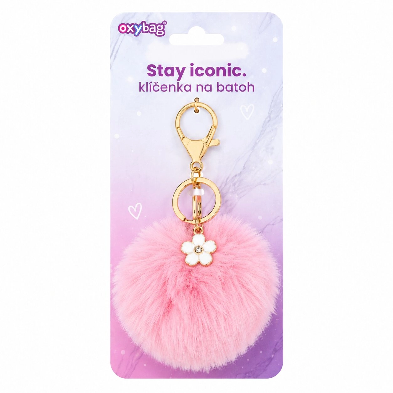 Fashion klíčenka pompon růžová KARTONPP