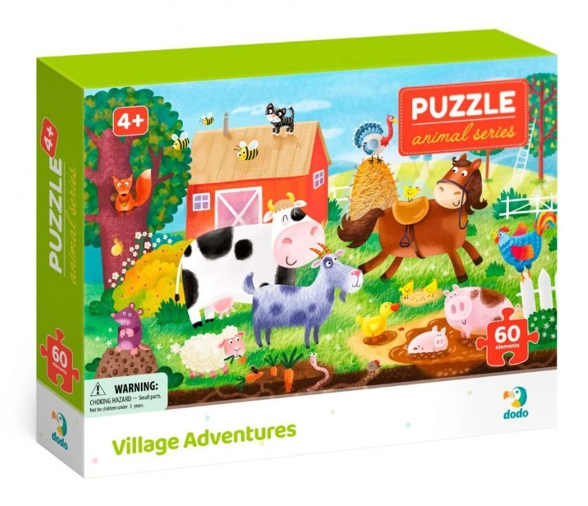 Levně Dodo Puzzle Zvířata – Dobrodružství na venkově, 60 dílků