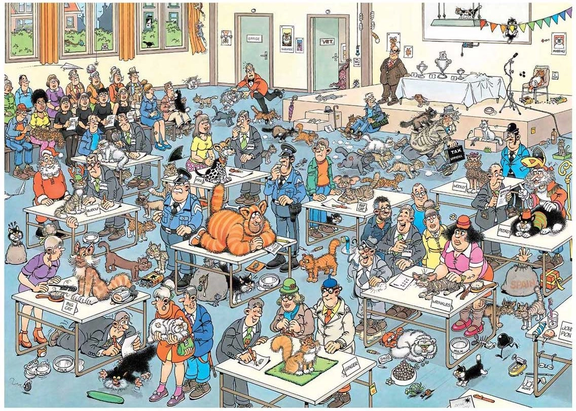 Puzzle JUMBO Jan van Haasteren – Kočičí přehlídka 1000 dílků