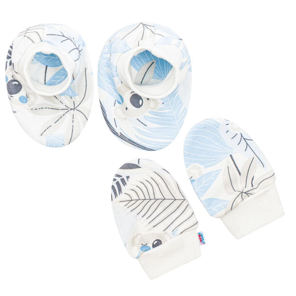 Kojenecký set bavlněné capáčky a rukavičky New Baby Lovely modré