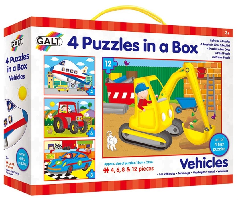 GALT Puzzle Dopravní prostředky 4v1 (4,6,8,12 dílků) 122921