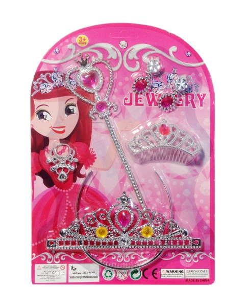 Dětská sada pro malou princeznu – tiára, šperky a kouzelná hůlka