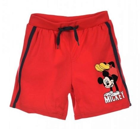 Červené bavlněné bermudy Mickey – Velikost: 98