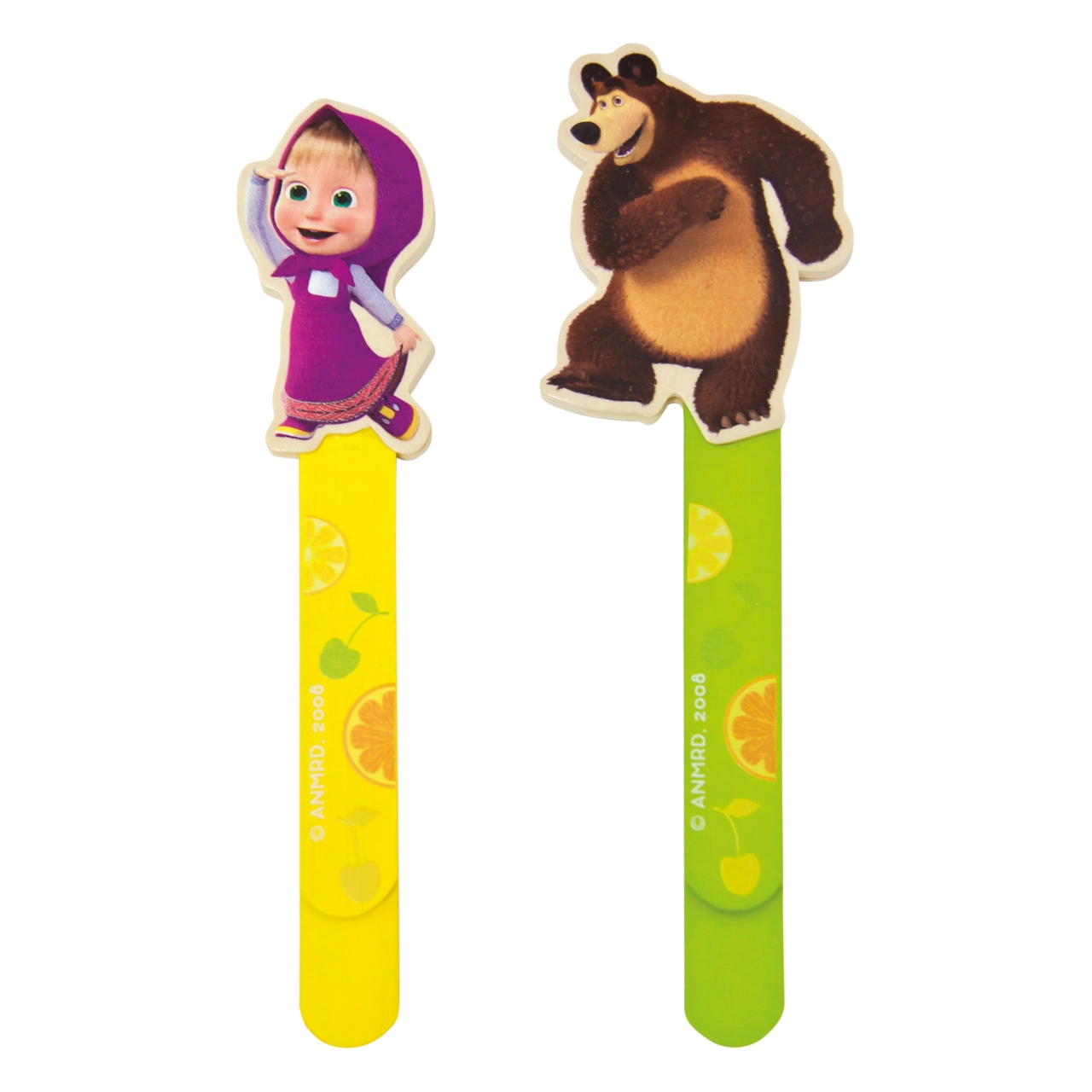Knižní záložky - Máša a Medvěd dřevěné, 2ks (Bino)