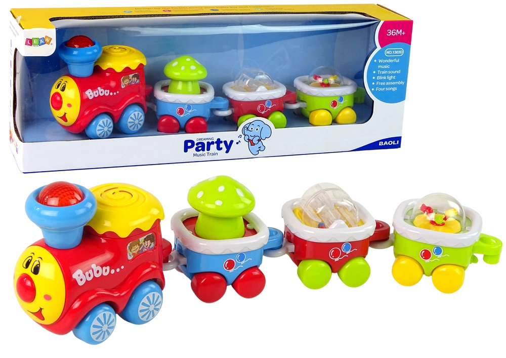 Lean Toys Barevný vzdělávací vláček pro batolata Světelné a zvukové efekty